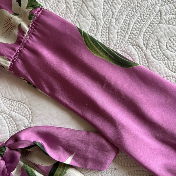 PatBO - Orchid Print Wrap Blouse - Violet - Picture 9 of 14